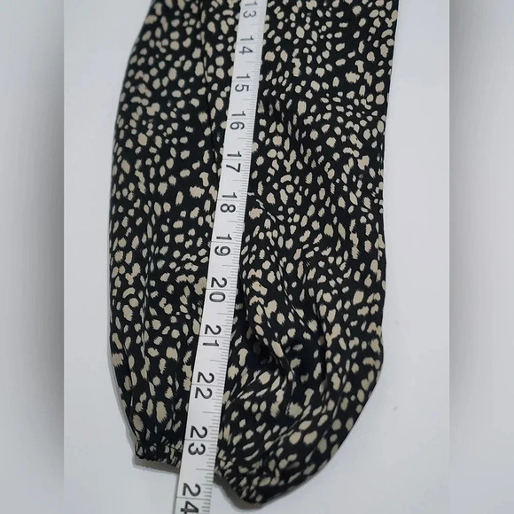 Shein Black Leopard Print Crop Blouse Bell Sleeves, sz XS - Picture 8 of 14